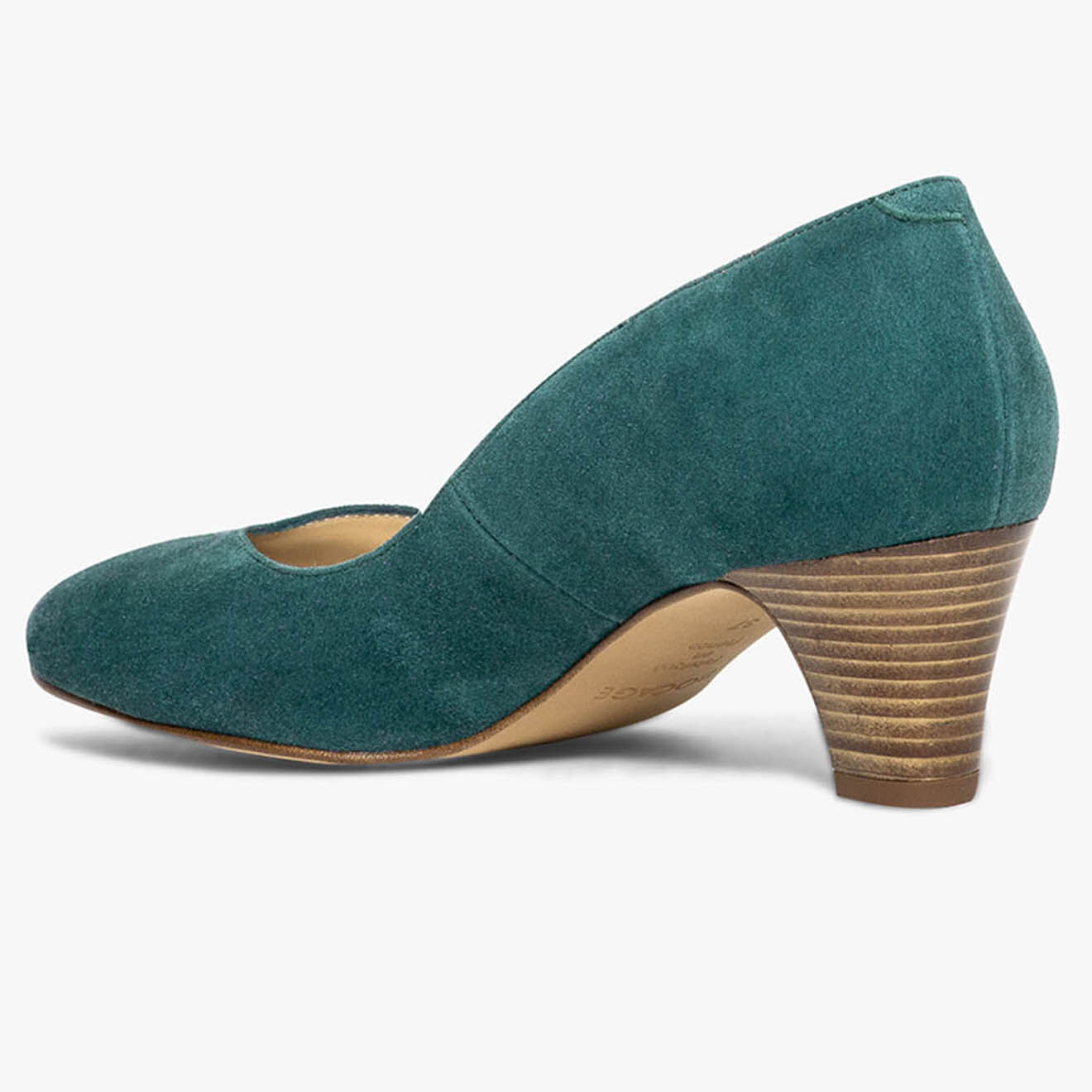 Bocage Escarpins en Velours de Cuir Irlande vert forêt - Talon 5 cm