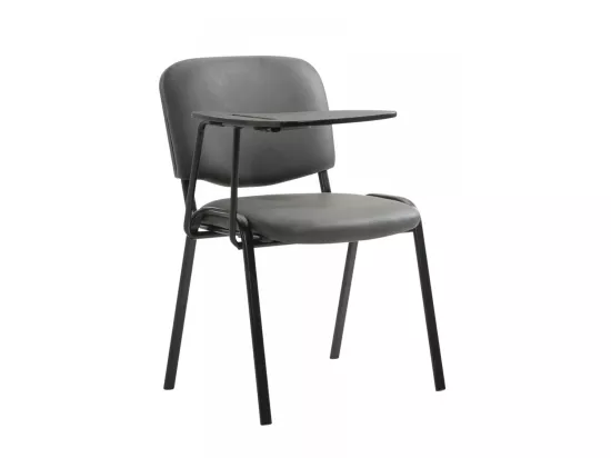 Chaise de salle à manger - Similicuir & Métal noir mat - Gris - Ken mit Klapptisch