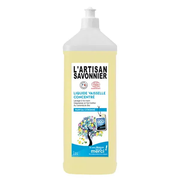 Detergente líquido L'Artisan Savonnier para louça e mãos, 1 litro