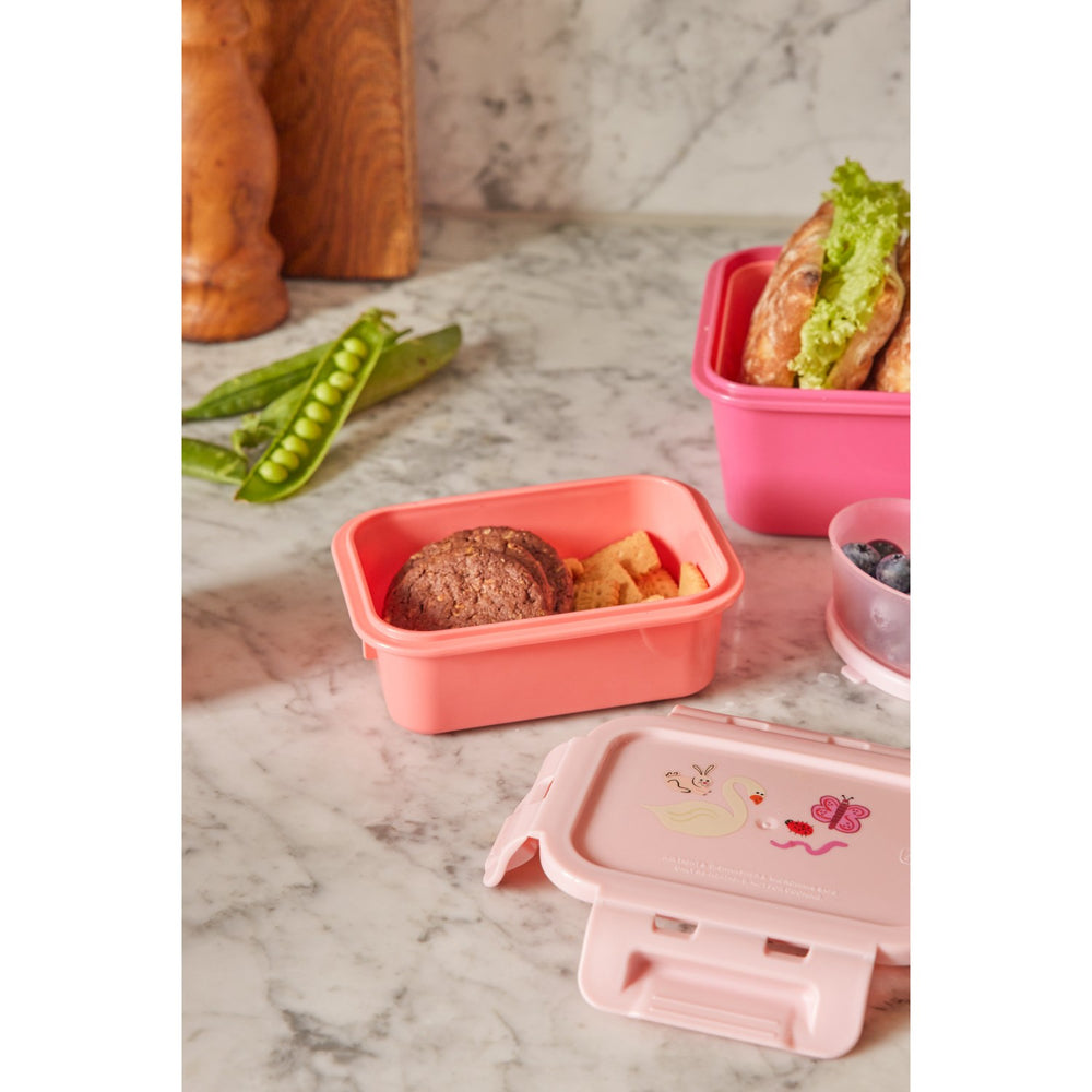 Køb Rice Madkasse Med Airtight Lid Og Wildlife Print - Pink - Small