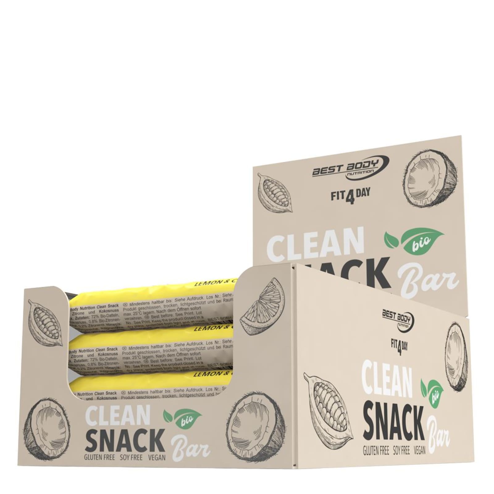 Bio Energy Riegel Clean Snack Bar - 20x50g - Lemon & Coconut