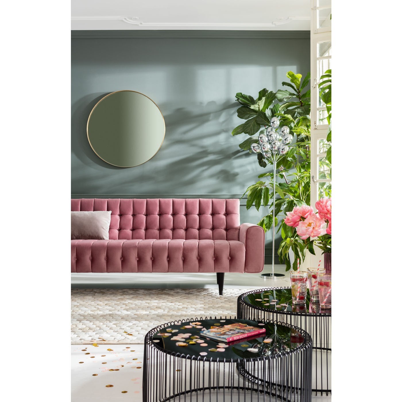 Kare Design Curve Spiegel Rond - Ã100cm - Messing