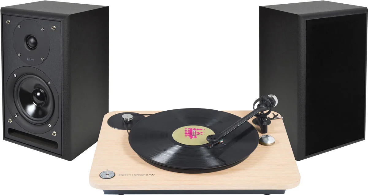 Elipson Chroma 400 Chêne clair   Eltax Monitor III BT Phono Noir Chaînes vinyle