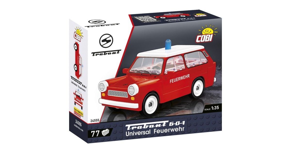 COBIYoungtimer Collection - Trabant 601 Universal Feuerwehr Constructiespeelgoed  (Schaal 1:35)