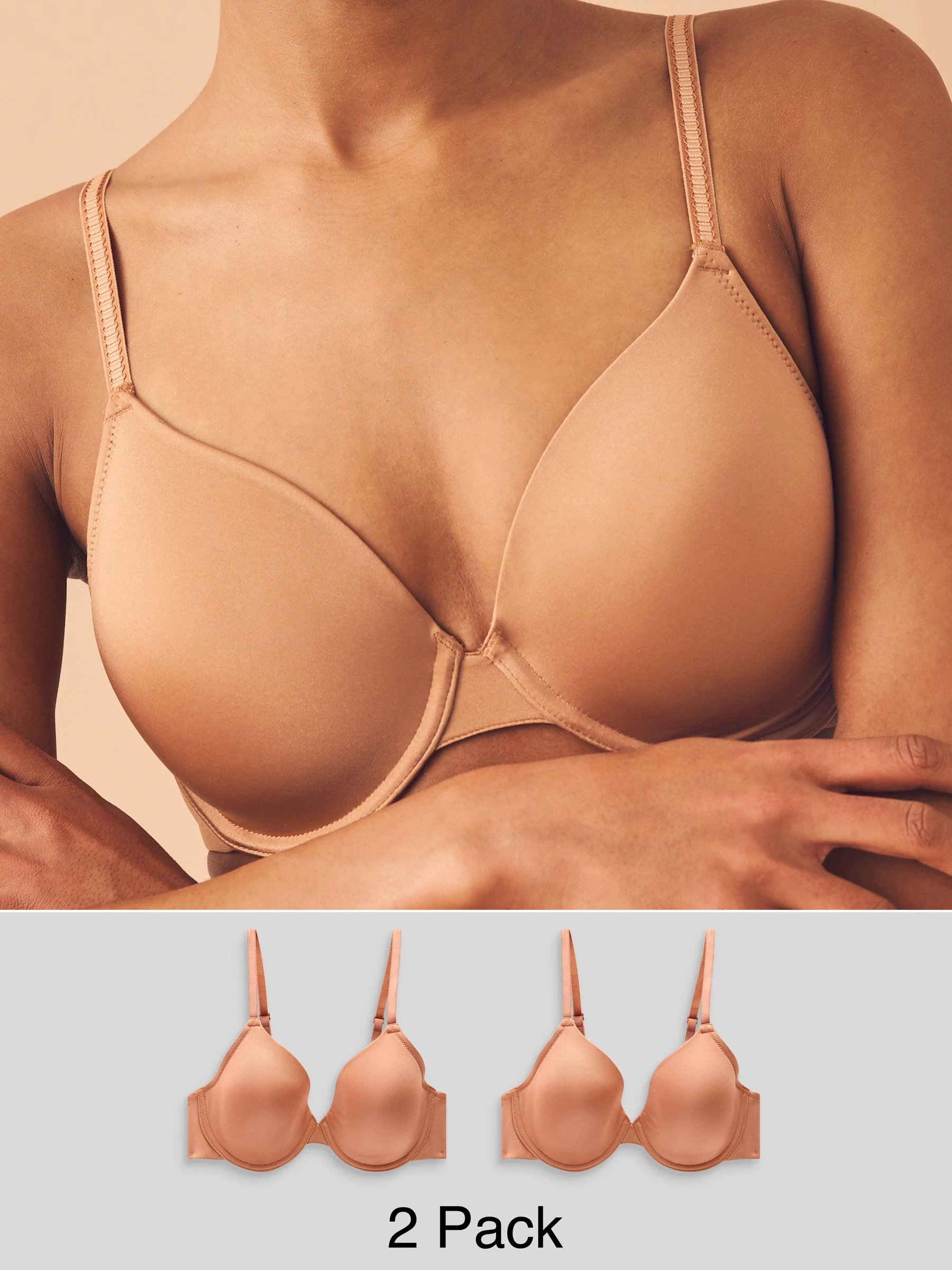 Caramel-nude - A-E Afvlakkende Ultimate Comfort Beha's 2 Verpakking