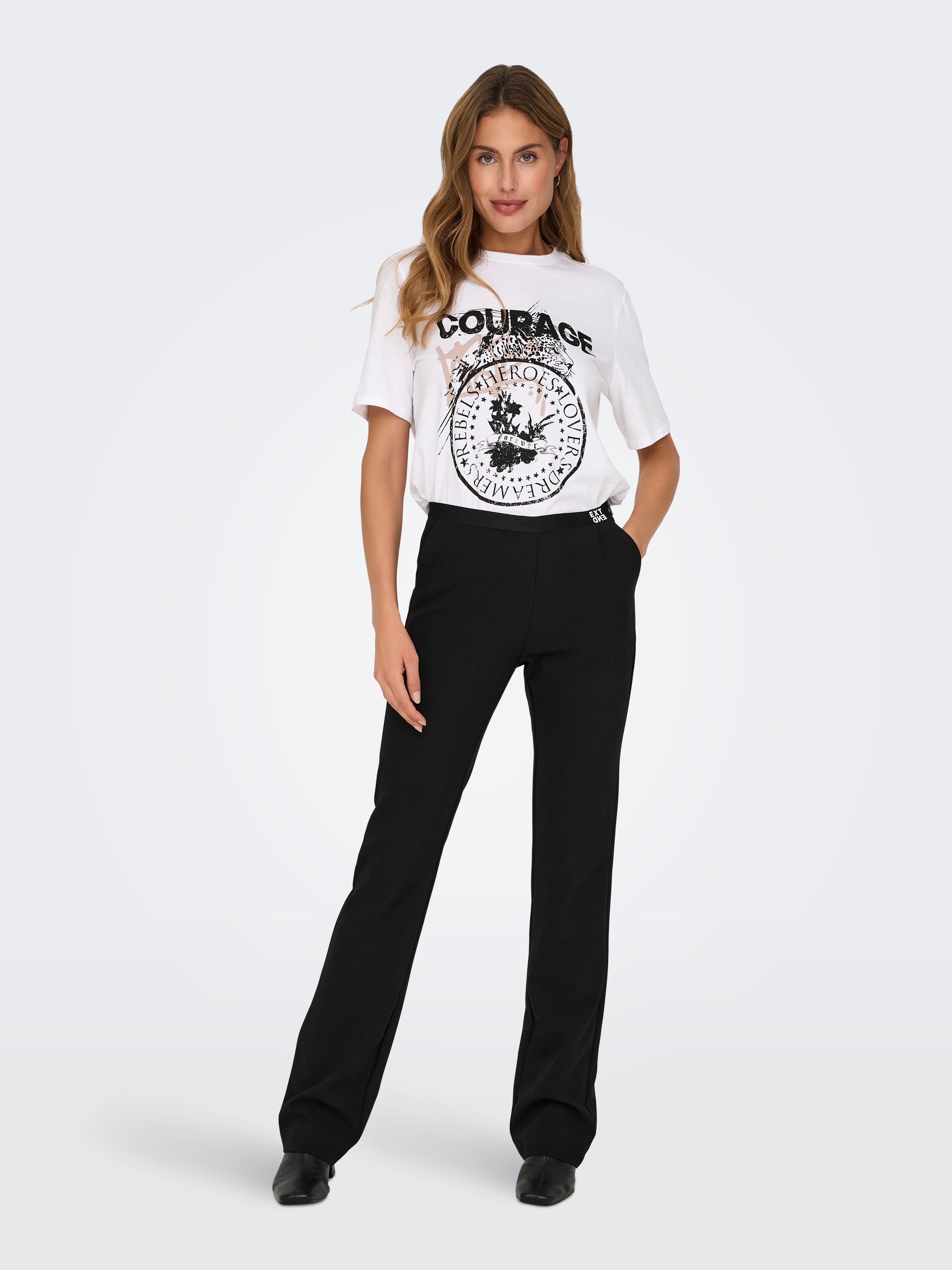 ONLREVA Hohe Taille Ausgestellt Hose Black