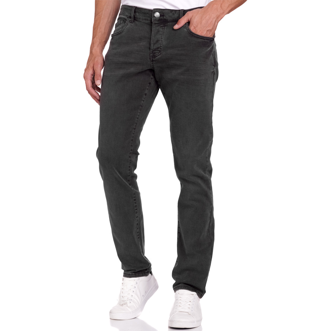 VanVaan Herren Slim-Jeans im Five-Pocket-Style grau