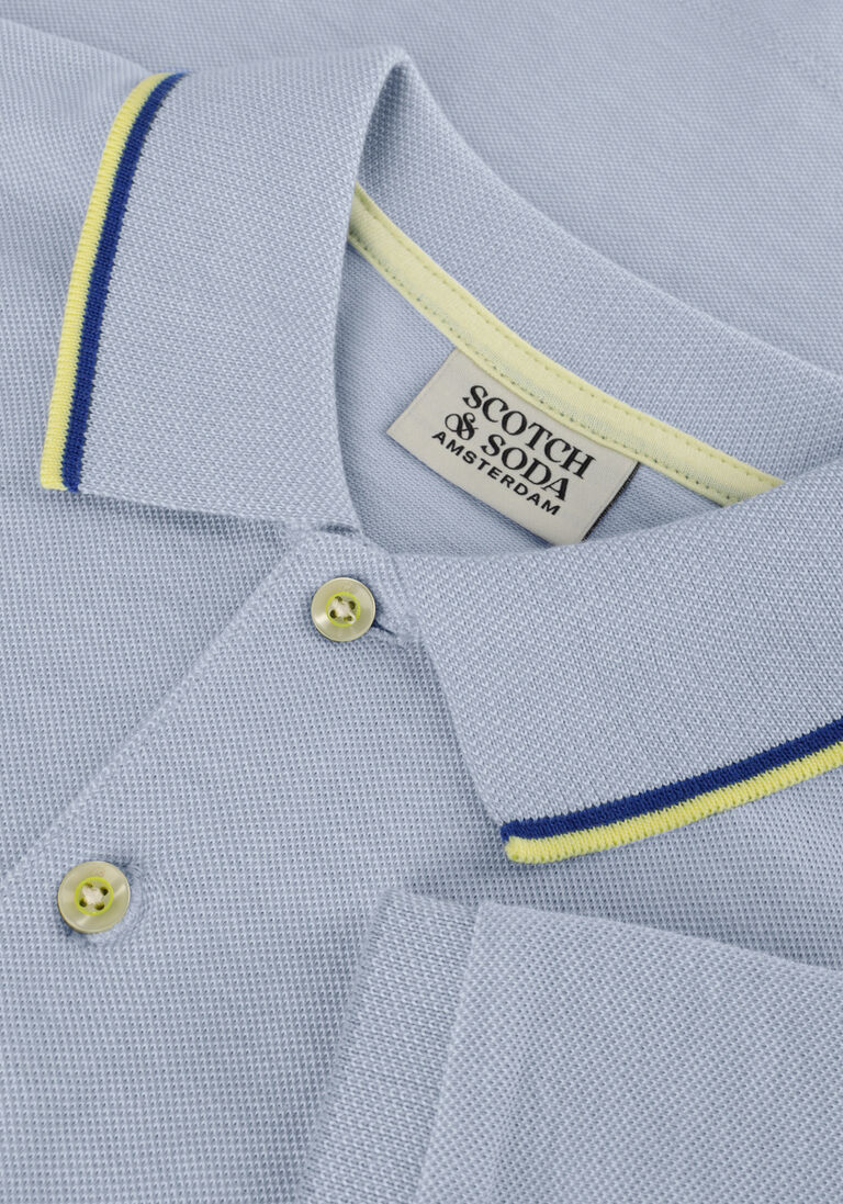 SCOTCH & SODA lichtblauwe scotch & soda polo two-tone polo with tipping