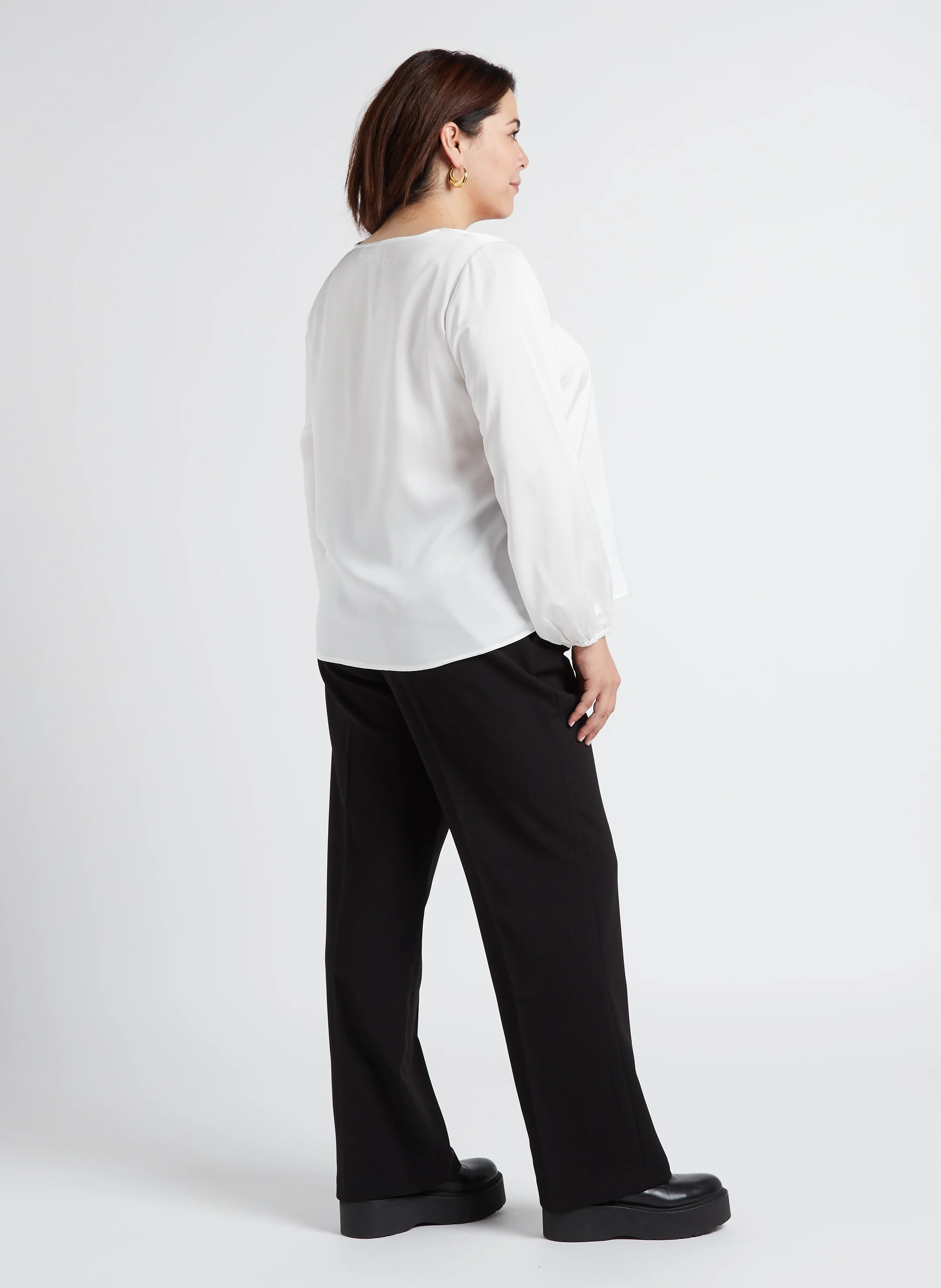 Pantalon droit stretch | Noir
