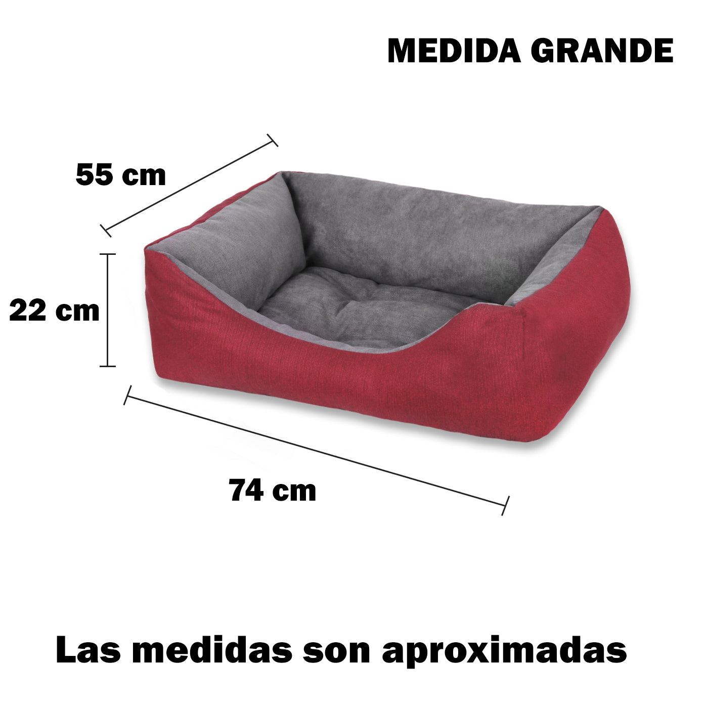 Cesta HOME MERCURY, cama confortável para cães, gatos e outros animais de estimação, com enchimento de fibra, resistente ao desgaste e durável (Grande, Bordô)