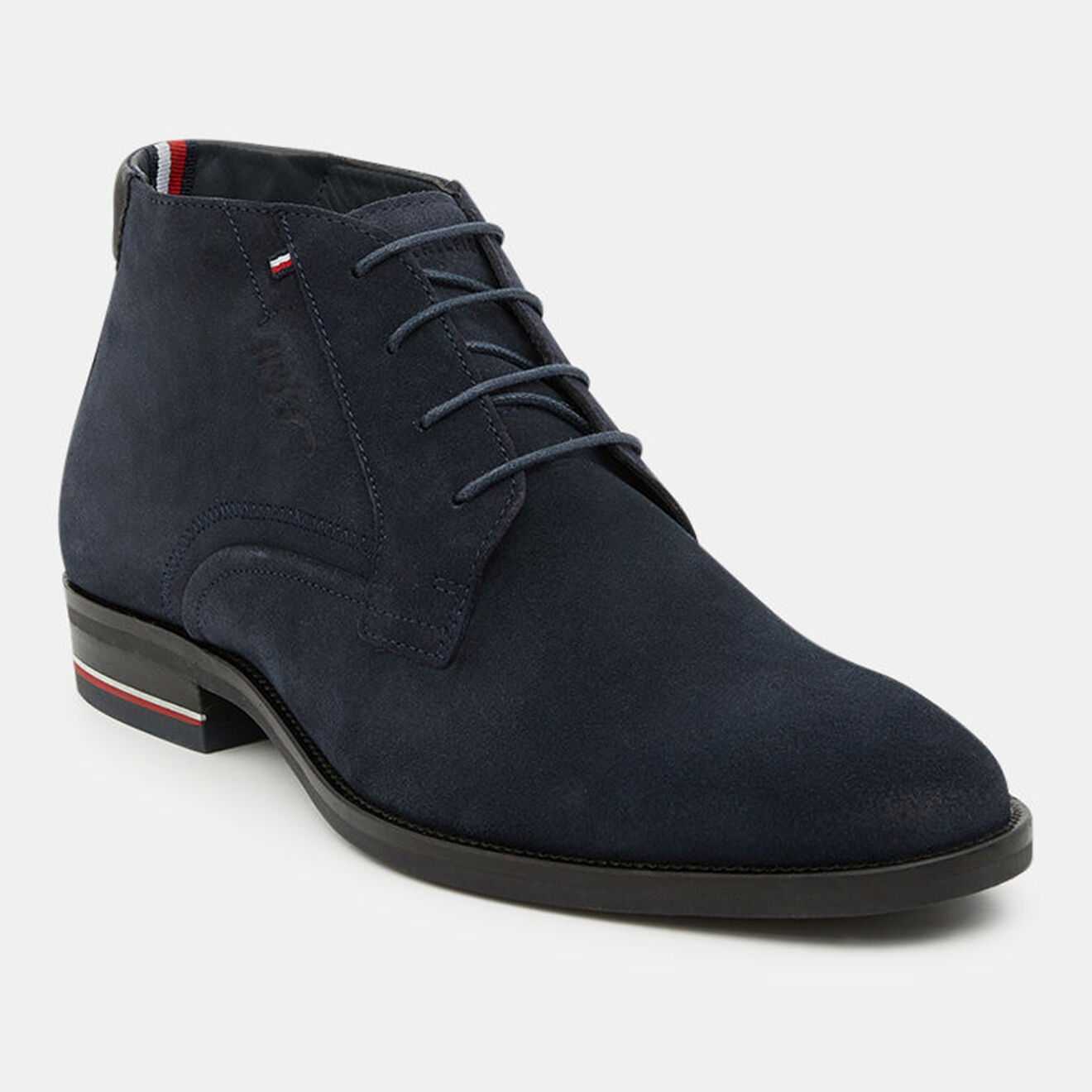 Tommy Hilfiger Desert boots en Velours de Cuir Signature bleu marine