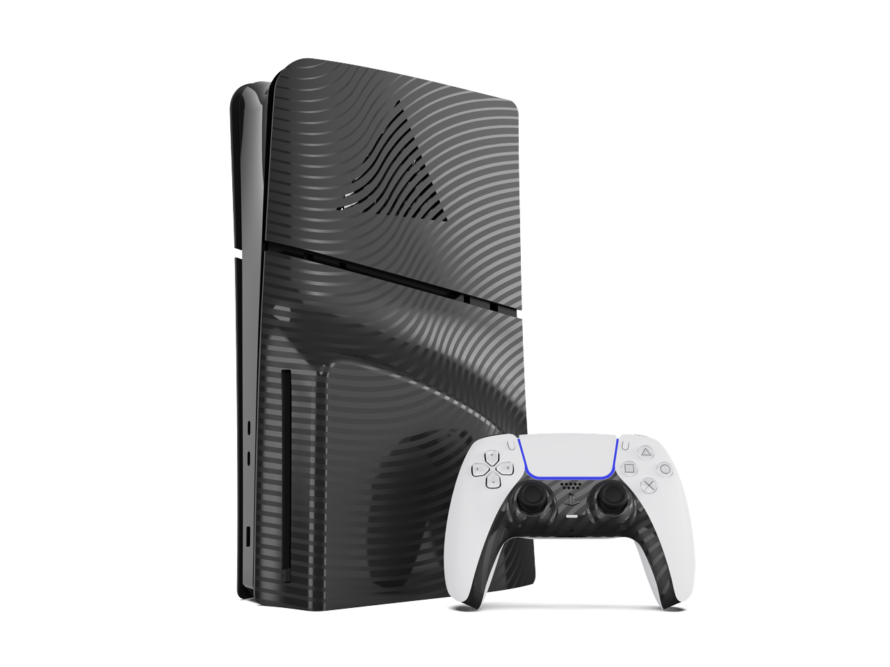 Maxx Tech PS5 Slim Faceplates + Controller Faceplates - Black Wave