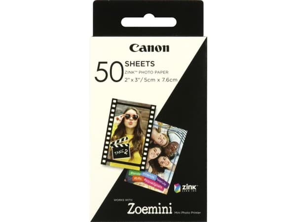 Canon ZINK - Selv-adhesiv - 50 x 76 mm 50 ark fotopapir - for Canon Zoemini; ivy CLIQ+2, CLIQ2; Zoemini C, S, S2