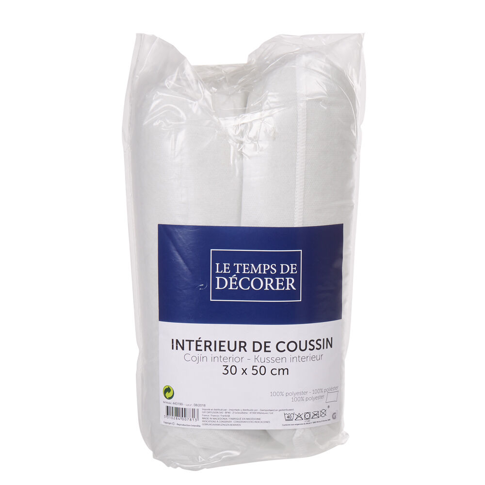 Coussin de rembourrage rectangulaire blanc polyester