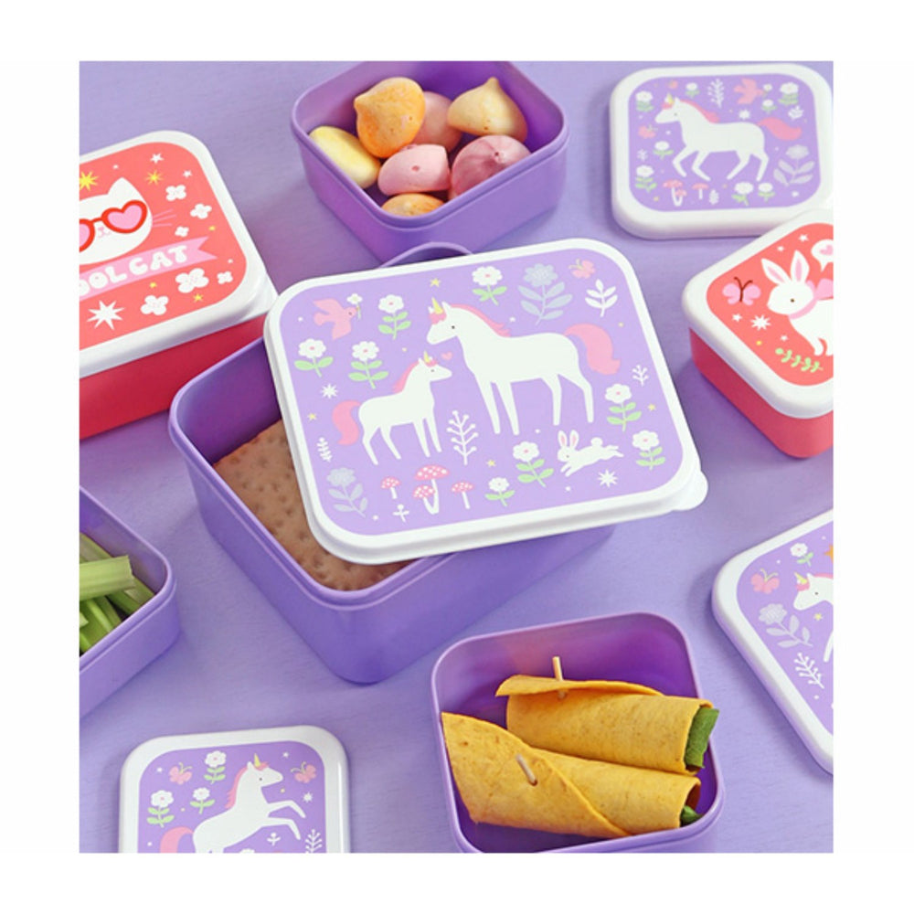 Køb A Little Lovely Company Unicorn Dreams Lunch & Snack Box Sæt