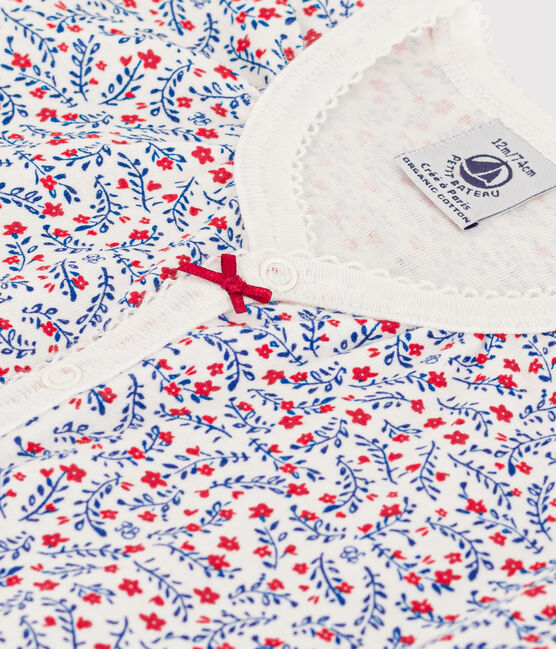 Combinaison courte fleurs en coton bébé