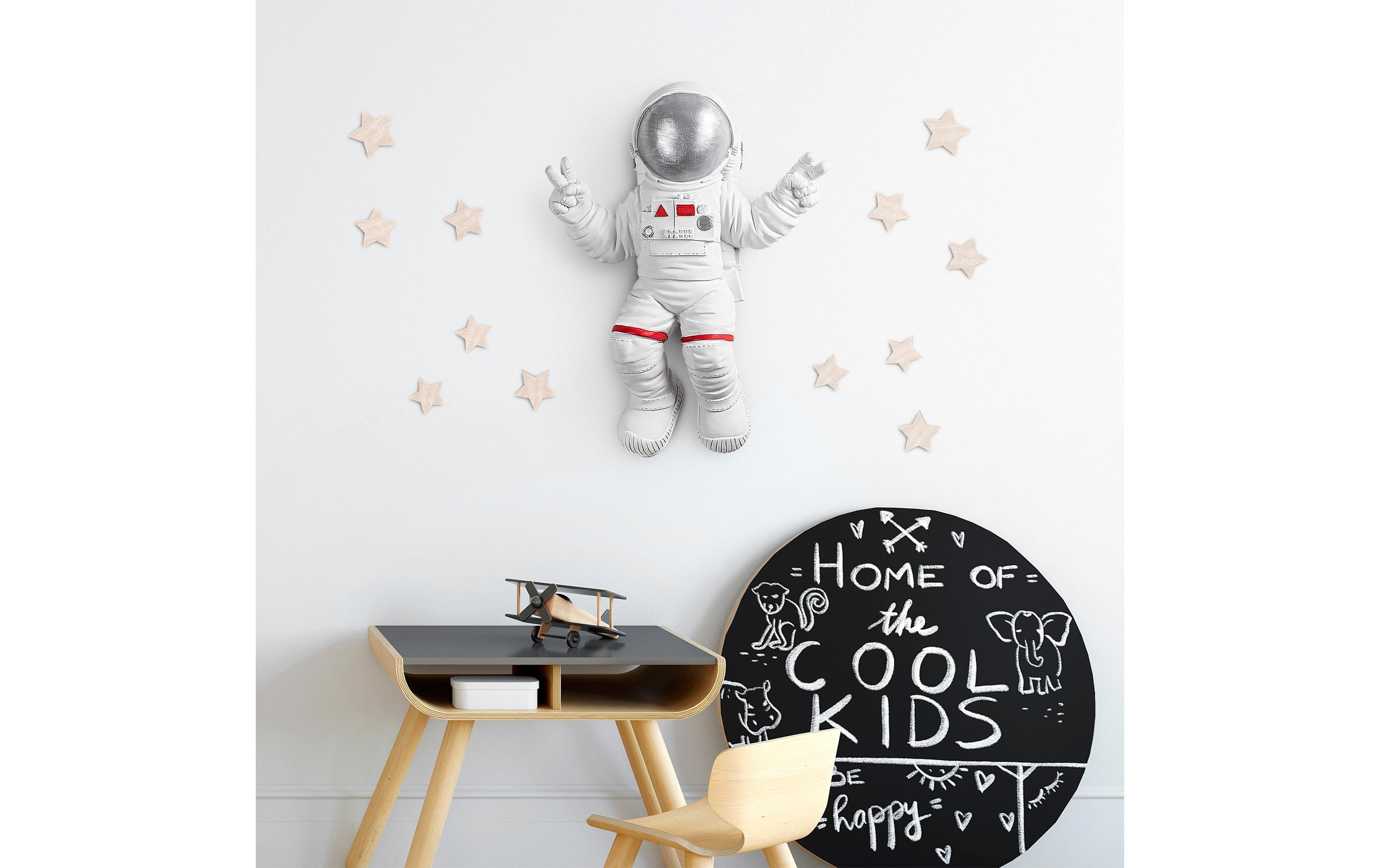 Wanddekoration Astronaut 35 x 48 cm, Silber/WeissWandgestaltung