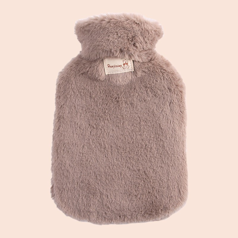 (1600ml) 33x23cm Wärmeflasche Flauschige Plüsch Bettflasche - Braun