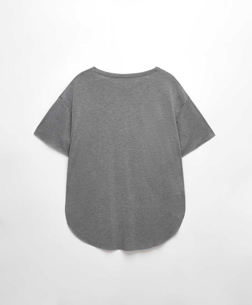 Camiseta de manga curta com texto