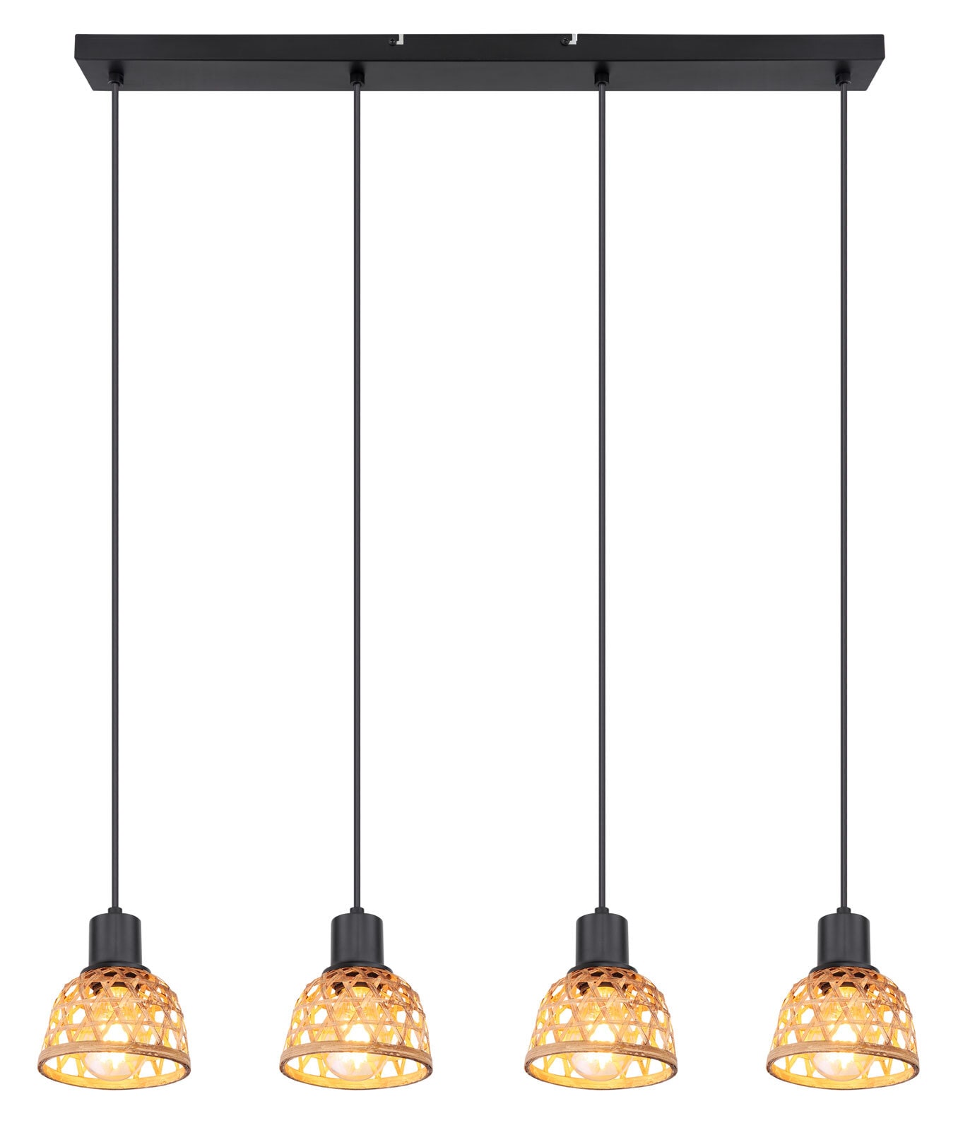 WENNA Pendellampe braun, schwarz 54053-4, B/H/T: 72 x 120 x 13 cm, Metall, Holz