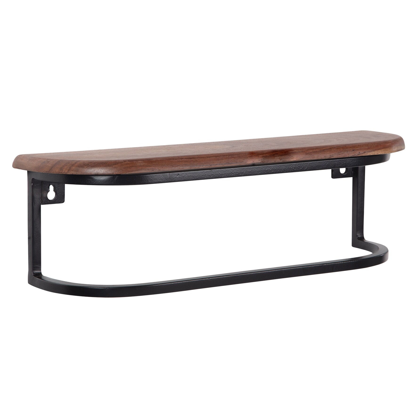 KADIMA DESIGN Wandregal im Industrial-Design, 50x15x13 cm, Sheesham Massivholz & Metall