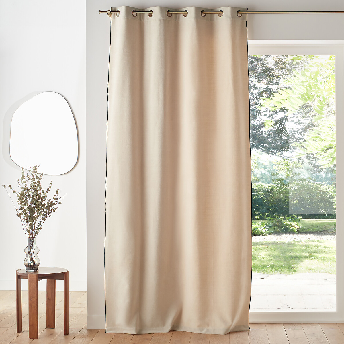LA REDOUTE INTERIEURS<br>Cortina com ilhós, efeito envelhecido, Figuera