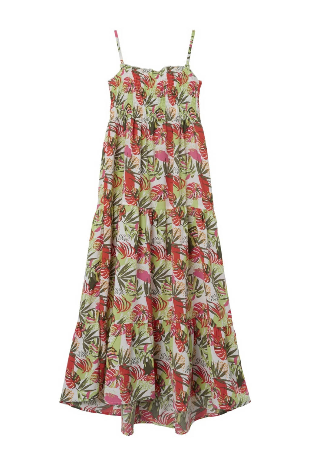 NAME IT maxi jurk NKFVINAYA met all over print felroze/groen/wit