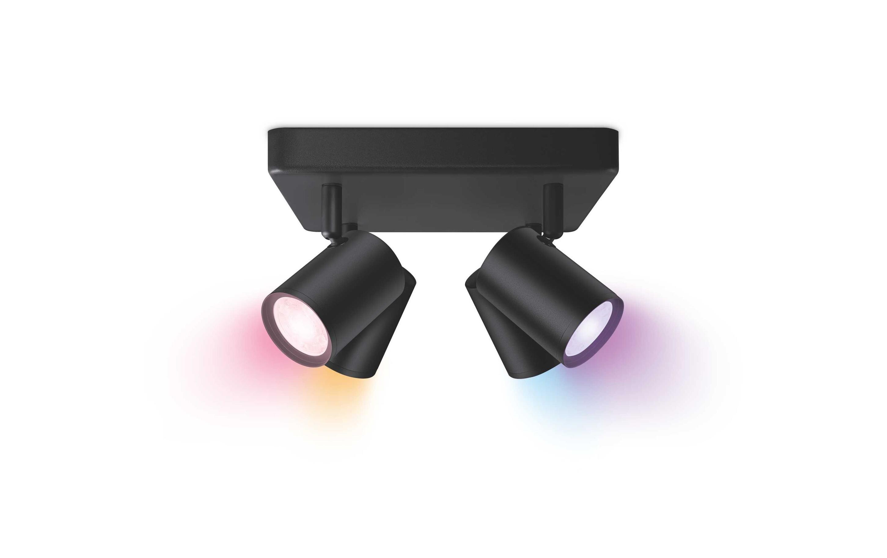 IMAGEO 4er Spot Tunable White & Color Deckenleuchte Schwarz<br>LED Deckenleuchte RGB