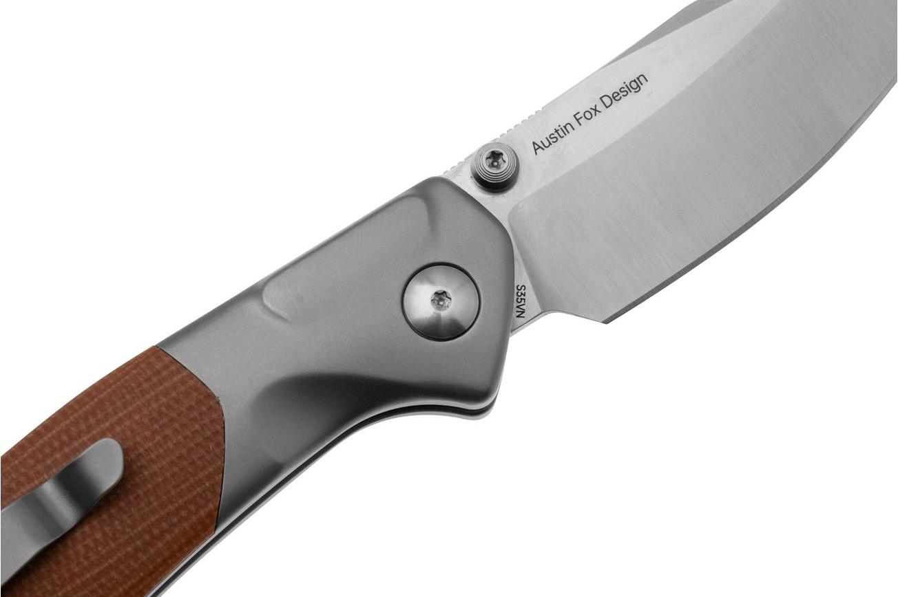 Real Steel Hoeft 7901NM Satin S35VN, Natural Micarta zakmes, Austin Fox design