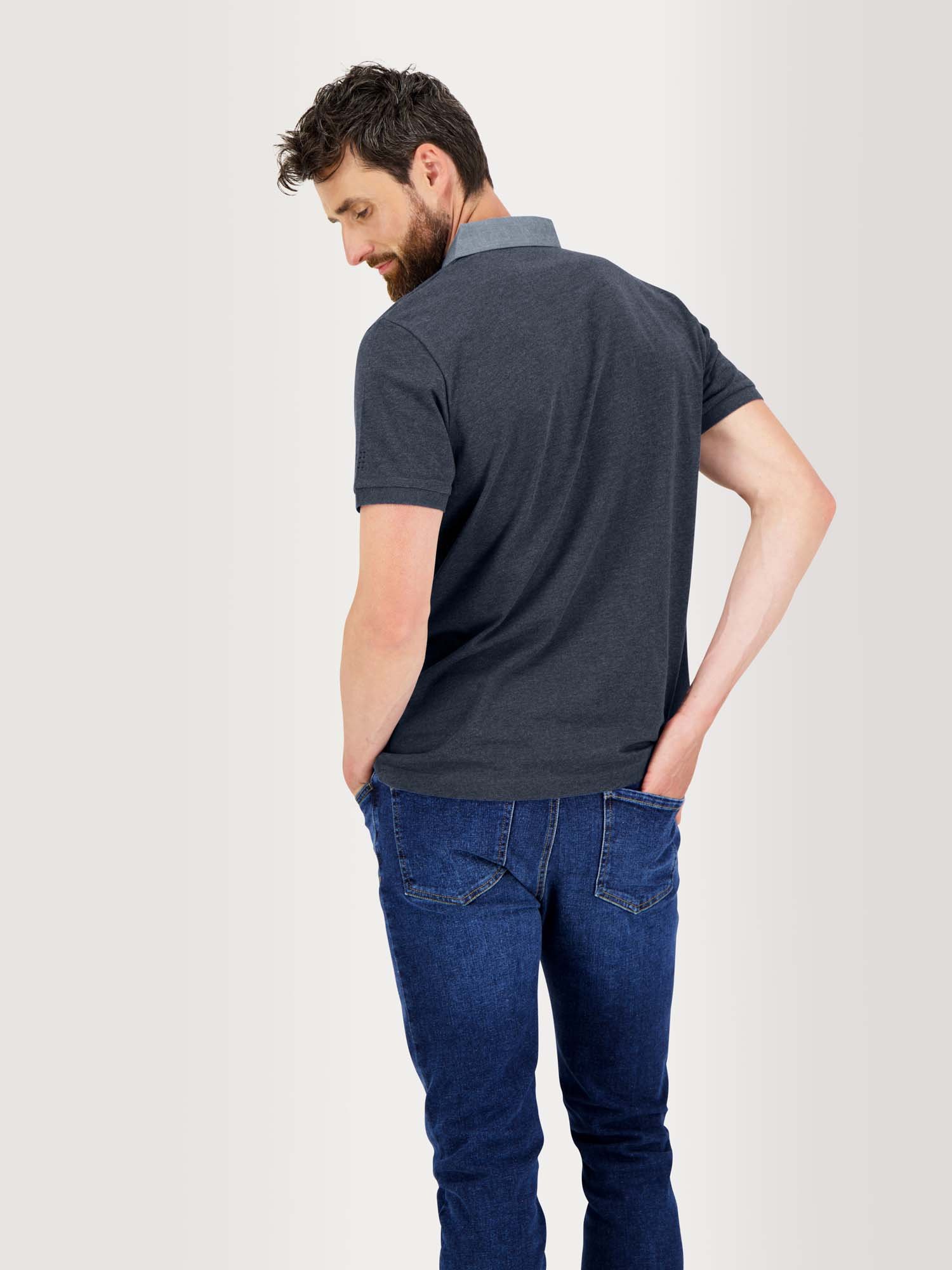 Polo Homme Jersey Coton Bleu Marine