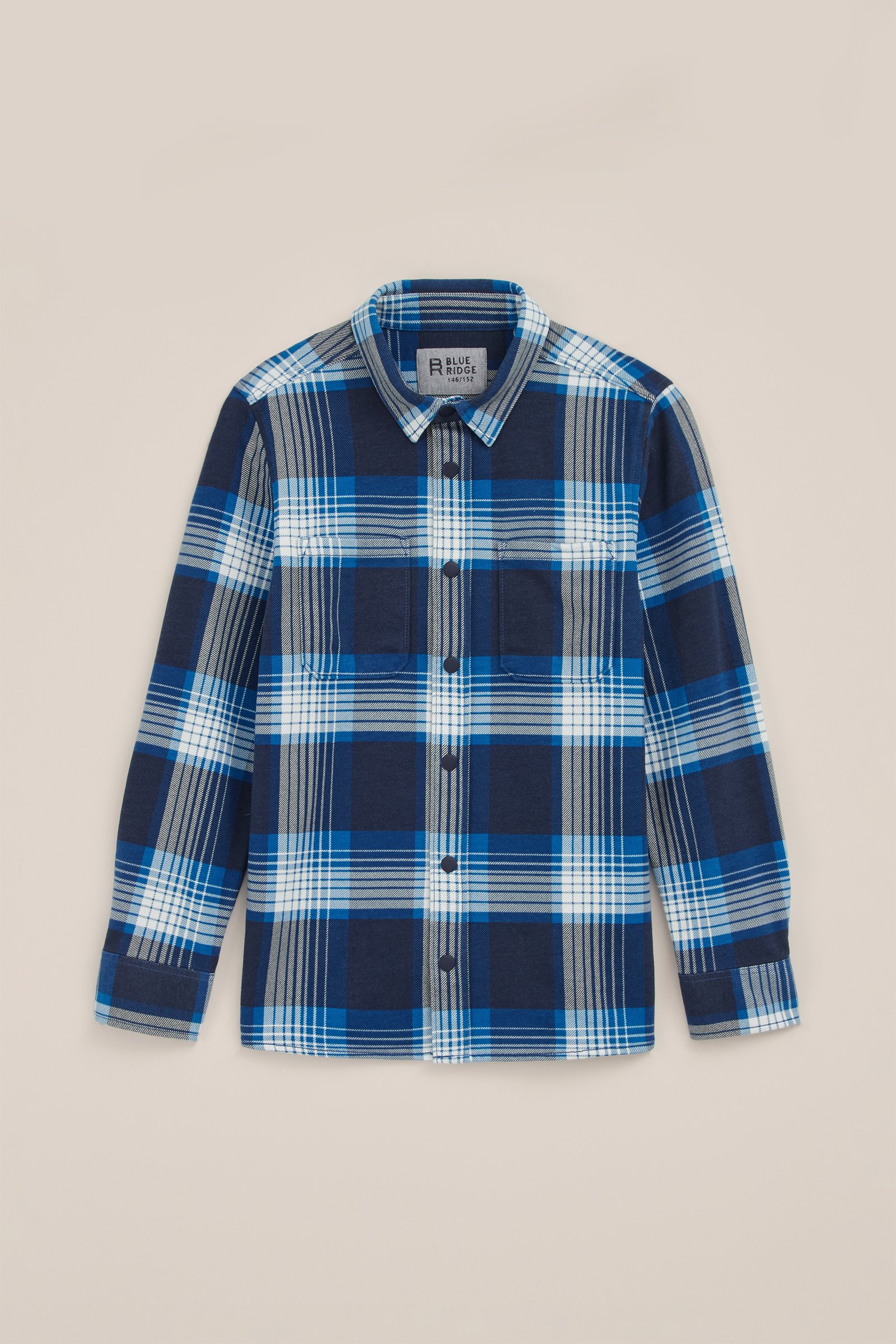 Jongens geprint katoenen overhemd met stretch WE Fashion Donkerblauw