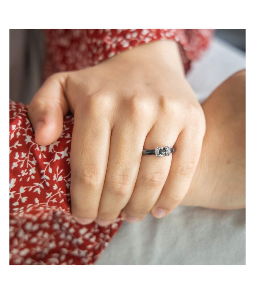 Coffret Bague pour Femme Céramique Ornée Zirconium