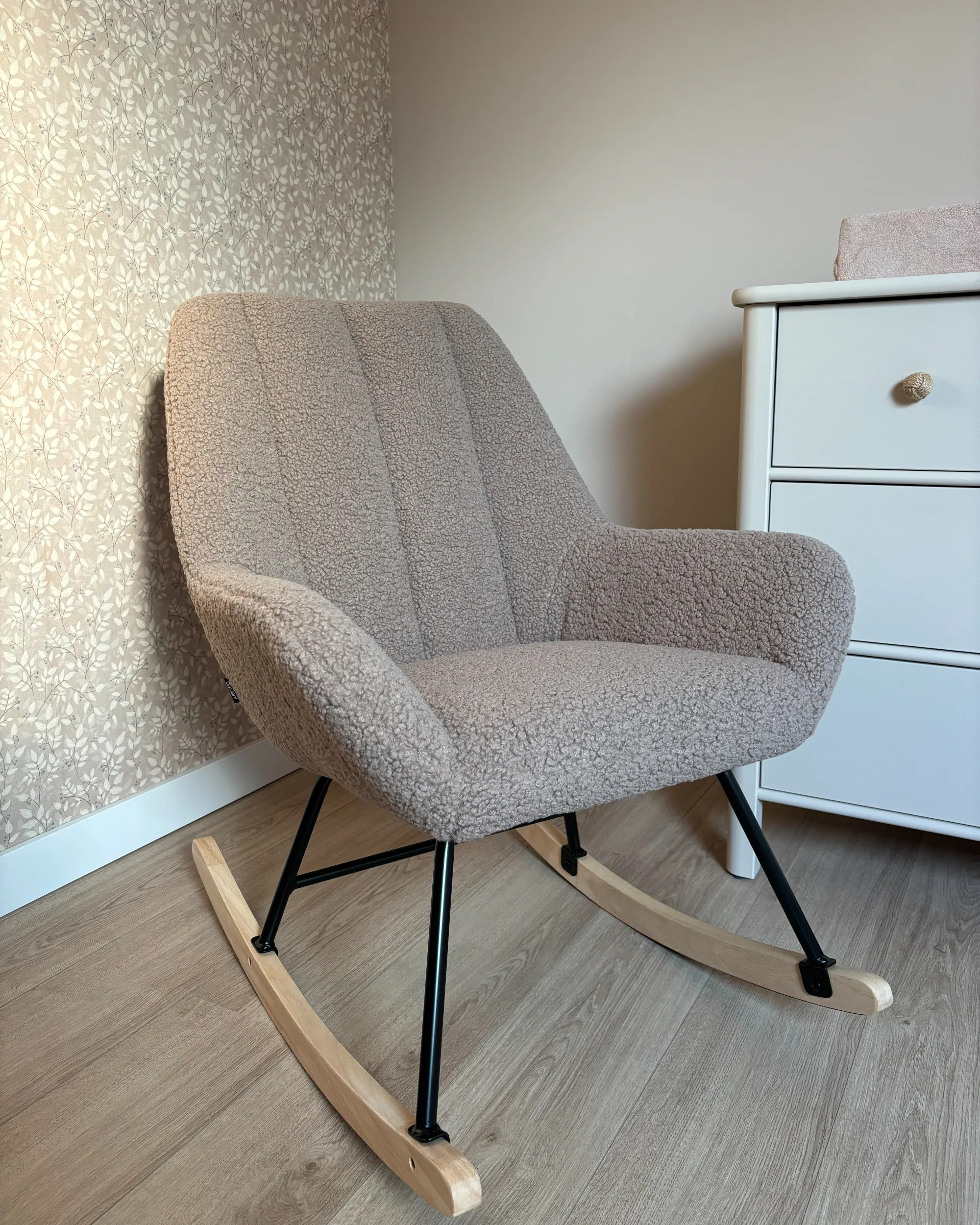 Schommelstoel KINNO Bouclé Beige