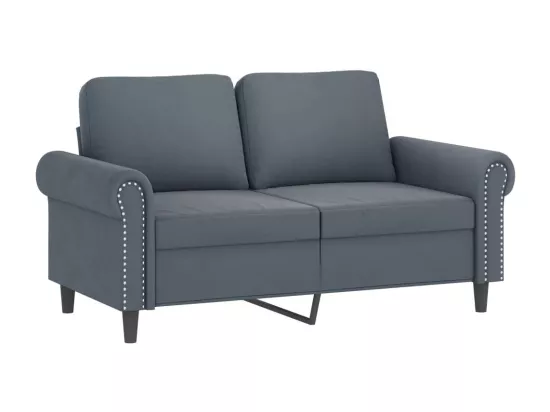 Ensemble de canapés 3 pièces avec coussins Gris foncé Velours