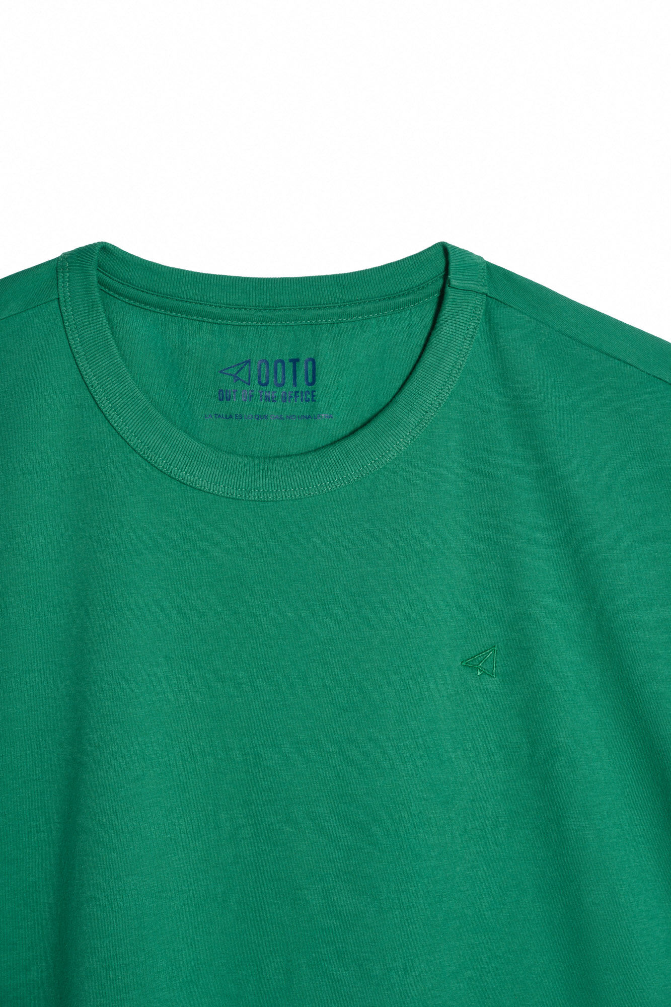 Camiseta básica de algodão com estampa de avião - Verde
