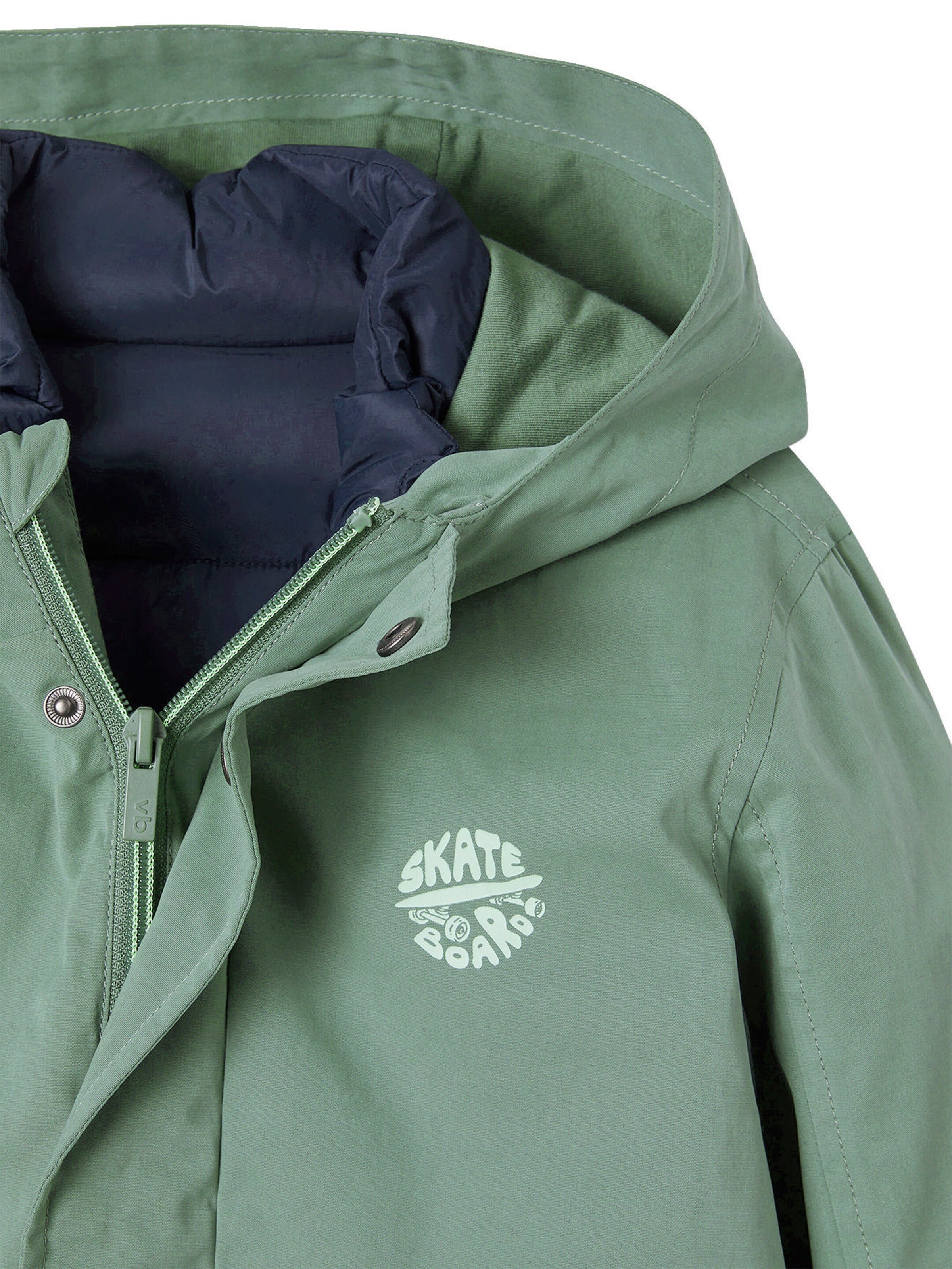 Vertbaudet Jungen 3-in-1-Jacke mit Recycling-Polyester salbeigrün