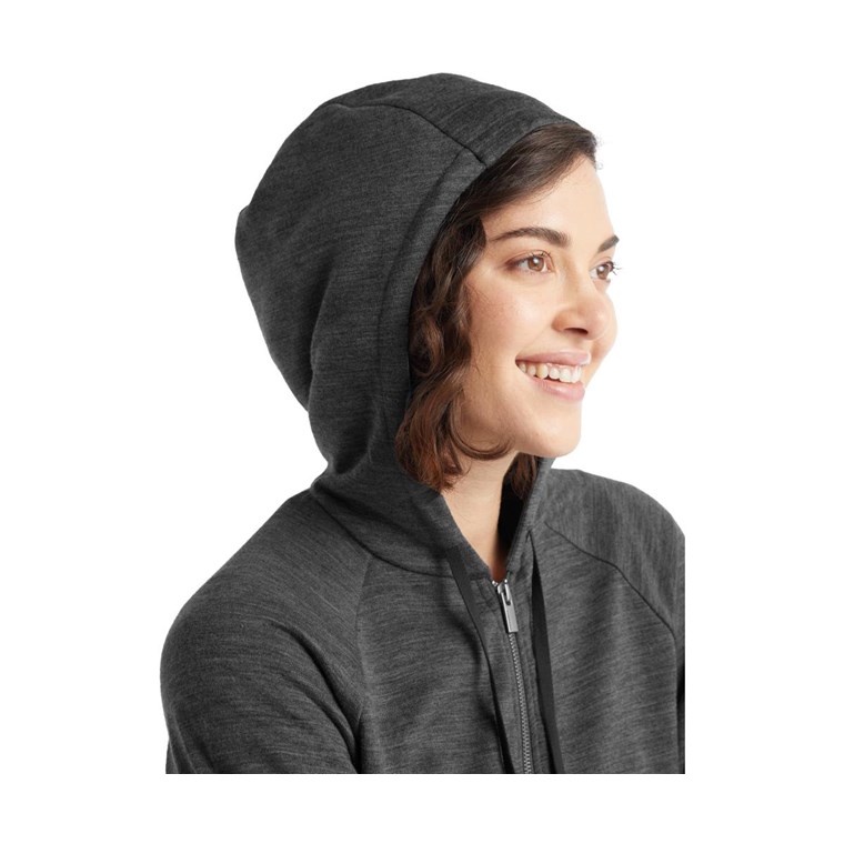 Icebreaker Helliers Terry LS Zip Hoodie Women Gritstone Heather