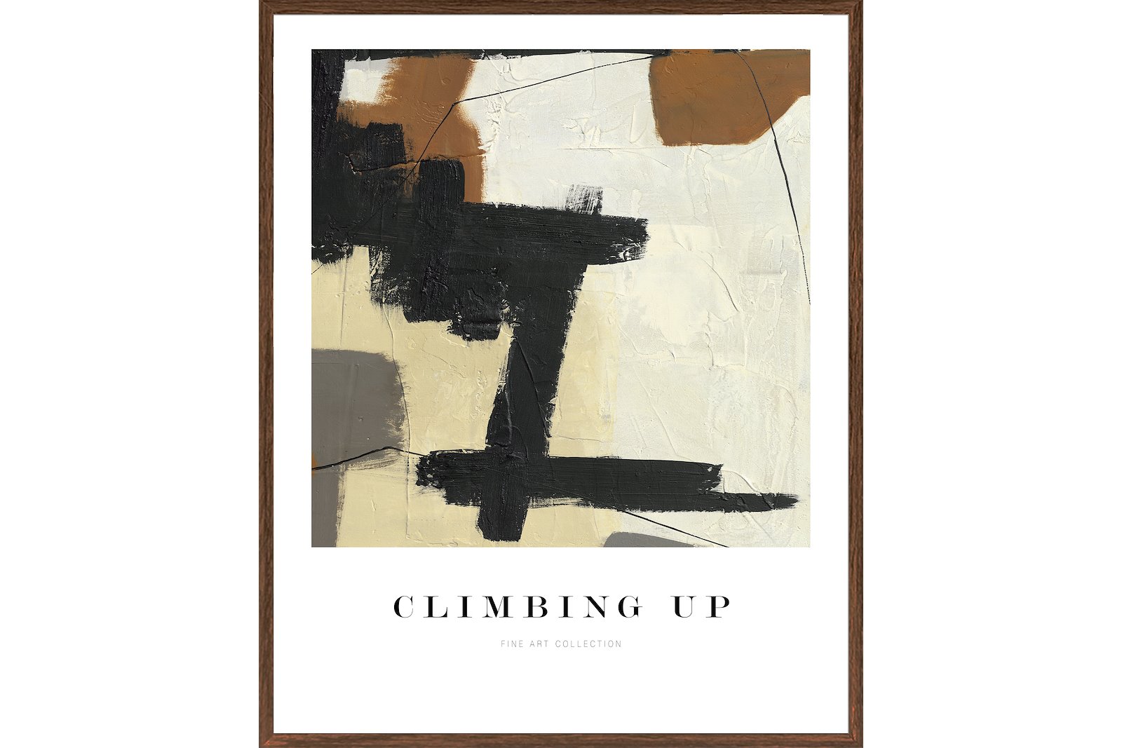Newline Climbing up bilde Poster med valnøtt ramme 40x50 cm