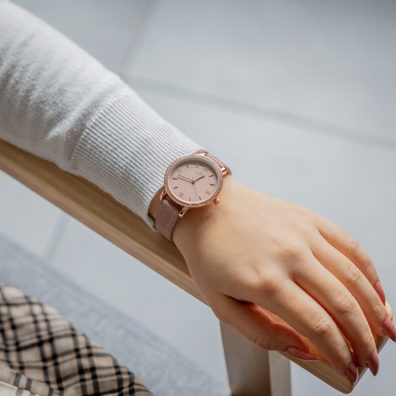 Jolie Montre Femme Beige Rose GIORGIO