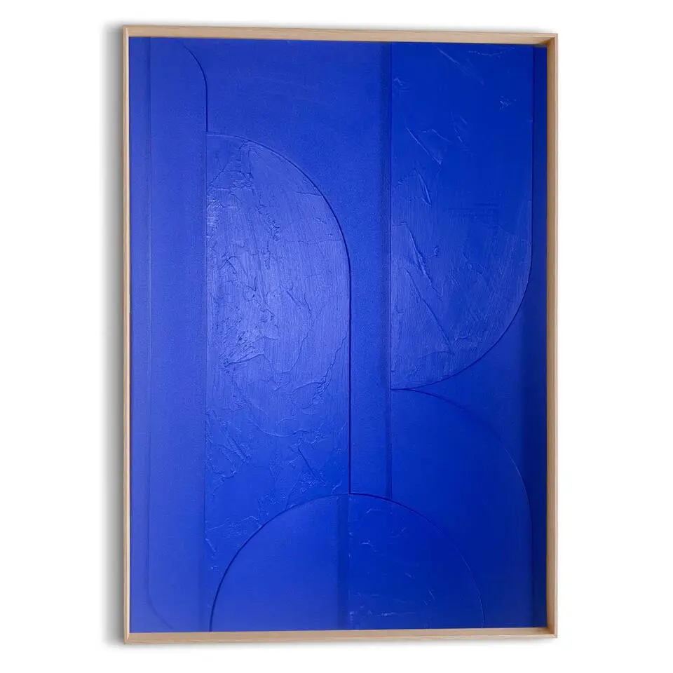 Schilderij 3D Art Shapes - cobalt blue - 70x50cm - Blauw