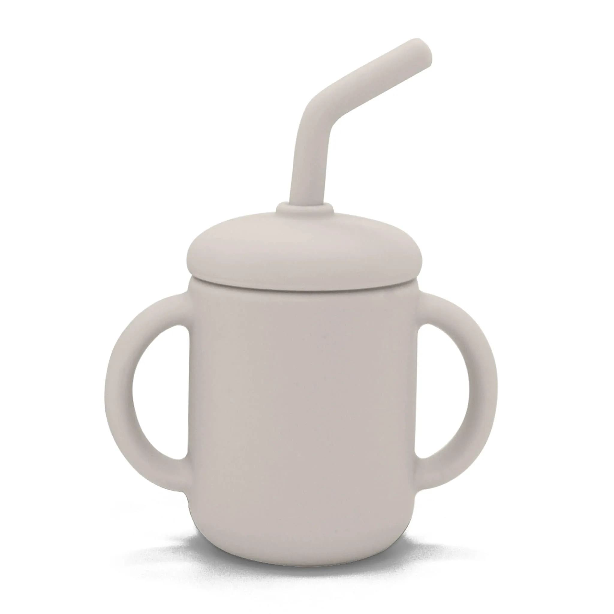 Kushies Gobelet avec Paille et Poignée en Silicone - Sable
