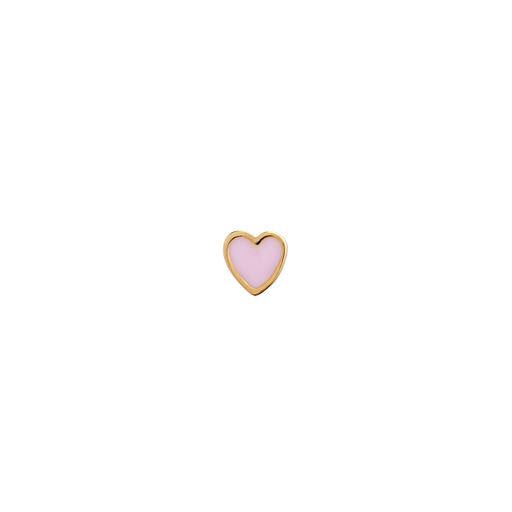 Stine A Petit Love Heart Ørering, Guld/Lyserød