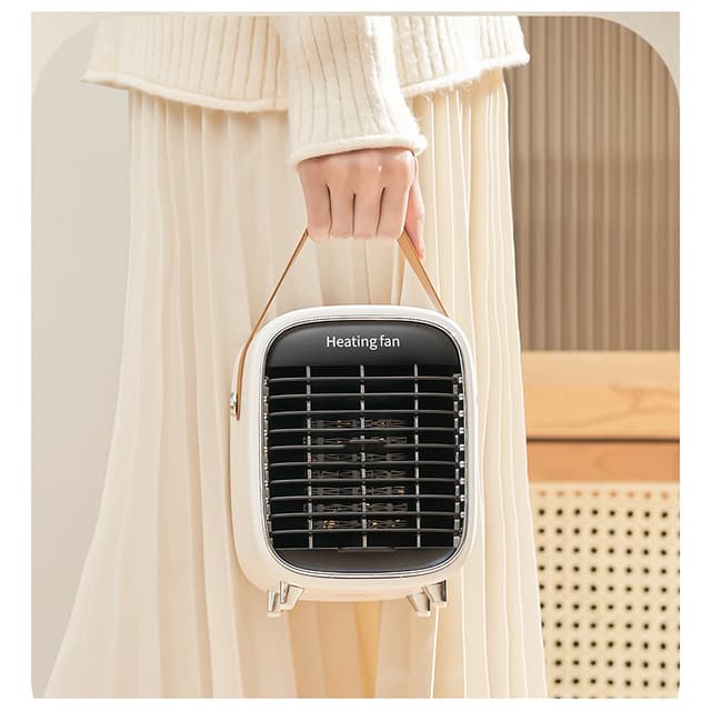 Elektrisk keramisk varmeblæser i retro design Hvid