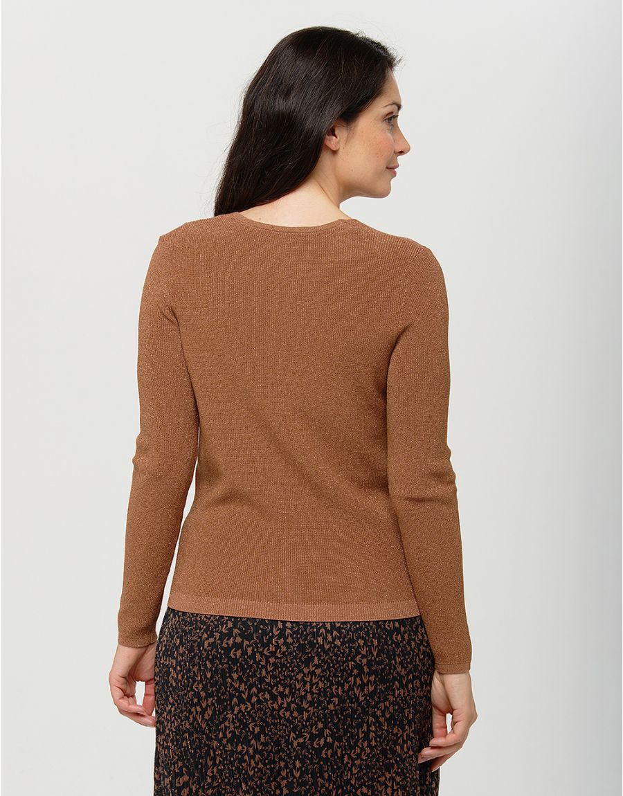 Pull irisé marron
