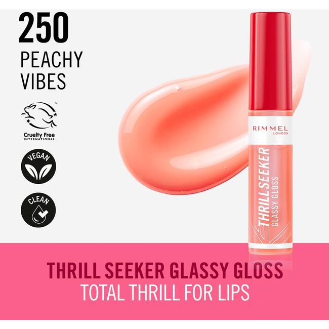 Rimmel London Thrill Seeker Glassy Gloss Lipgloss 250 Peachy Vibes 10 ML