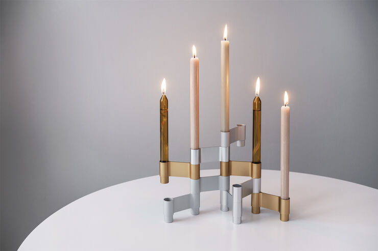 Studio About LINK, CANDLE HOLDER, POLISHED ALUMINIUM, 11060P 223
