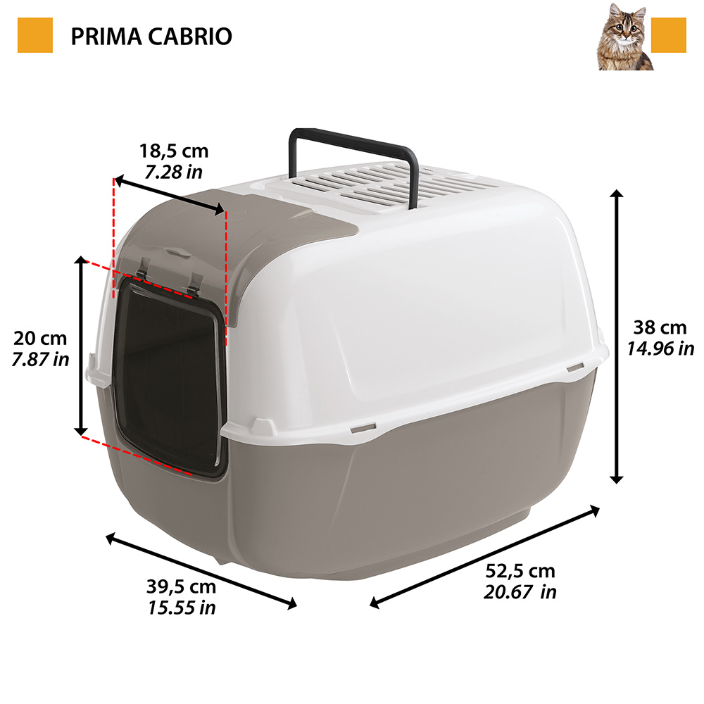 Ferplast prima cabrio litière fermée chat chats filtre à charbon