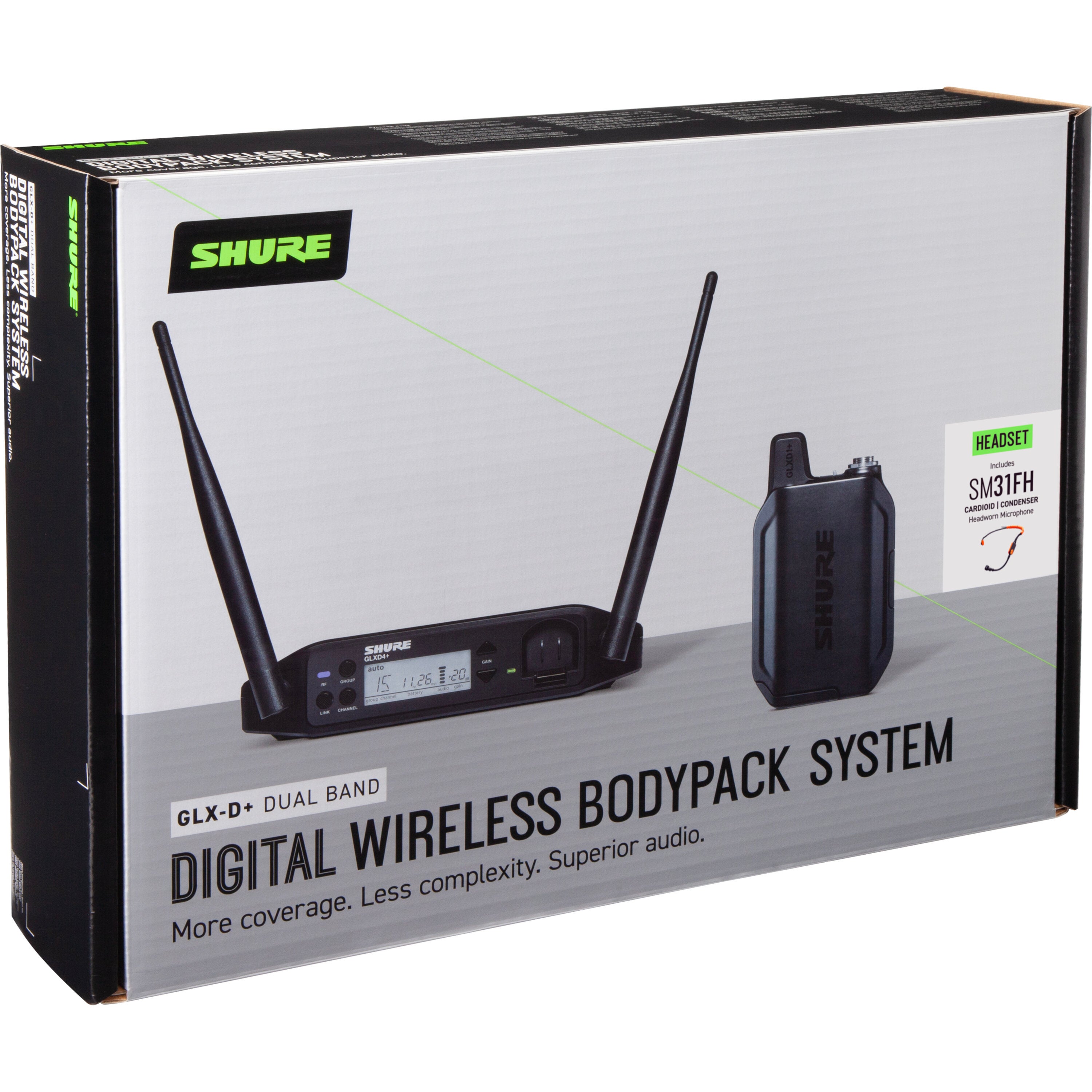 Shure GLXD14+/SM31 digitaal draadloos headsetsysteem