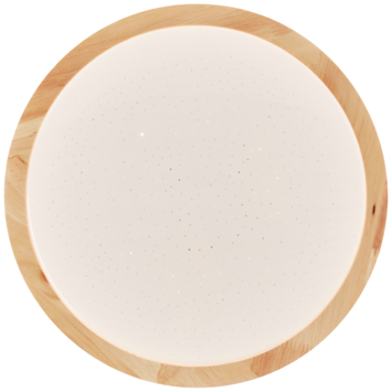 Brilliant plafondlamp Farica Starry wit/hout Ø28 cm 12W IP44 1400lm, warm wit