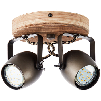 Brilliant opbouwspot Tool 2-lichts zwart